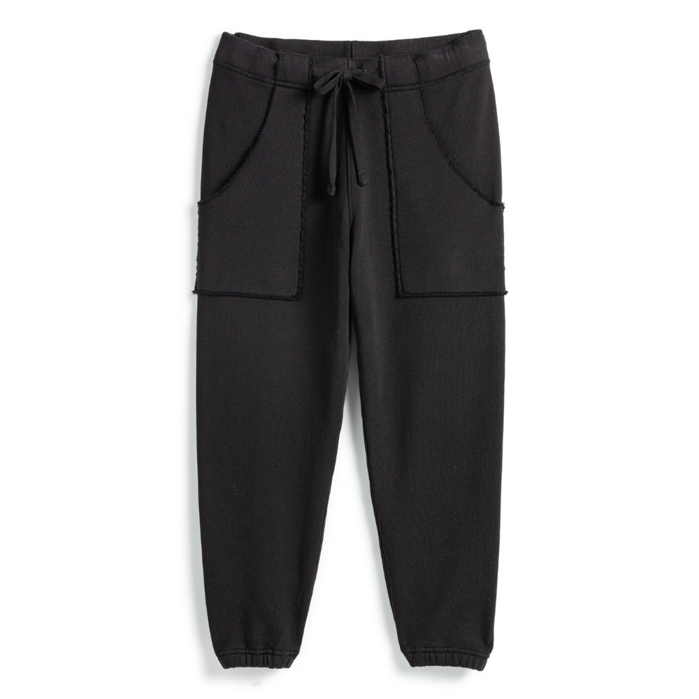 Frank & Eileen Eamon Black Fleece Joggers Pants Quiet Luxury Minimalist Lounge M